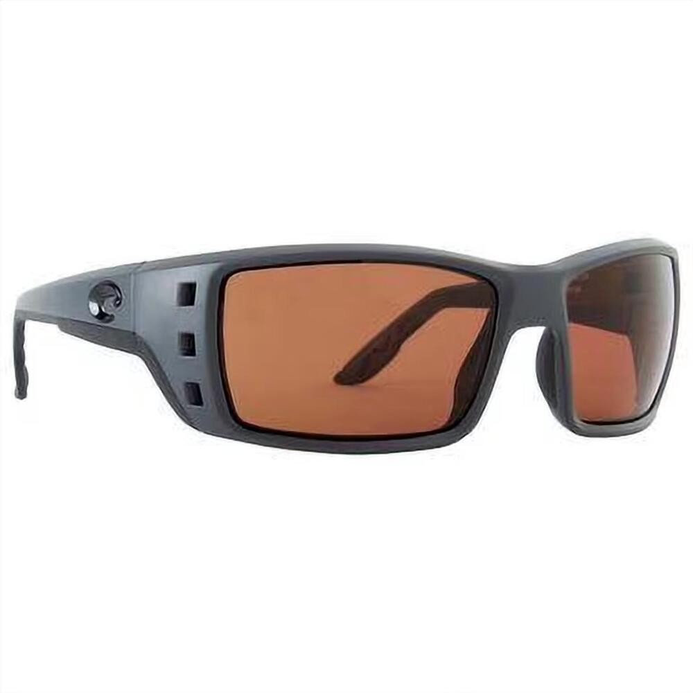 NEW COSTA DEL MAR men's permit 580p sunglasses in matte grey wraparound copper